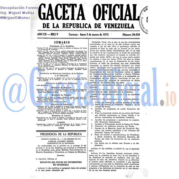 Gaceta Oficial 30636 del 3 Marzo 1975