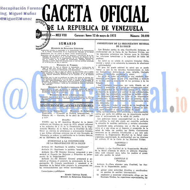 Gaceta Oficial 30690 del 12 Mayo 1975