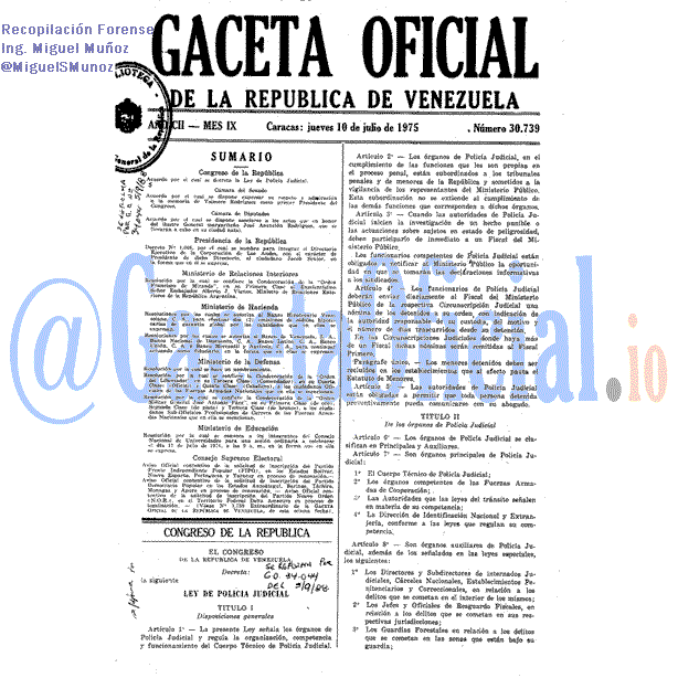 Gaceta Oficial 30739 del 10 Julio 1975