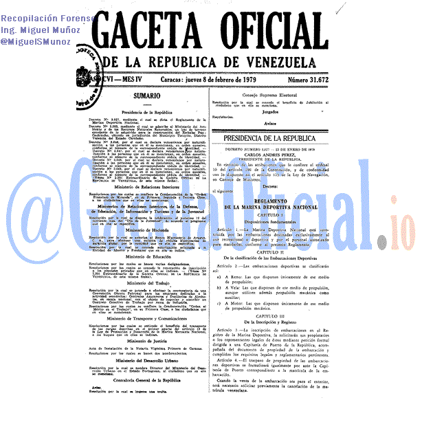 Gaceta Oficial 31672 del 8 Febrero 1979