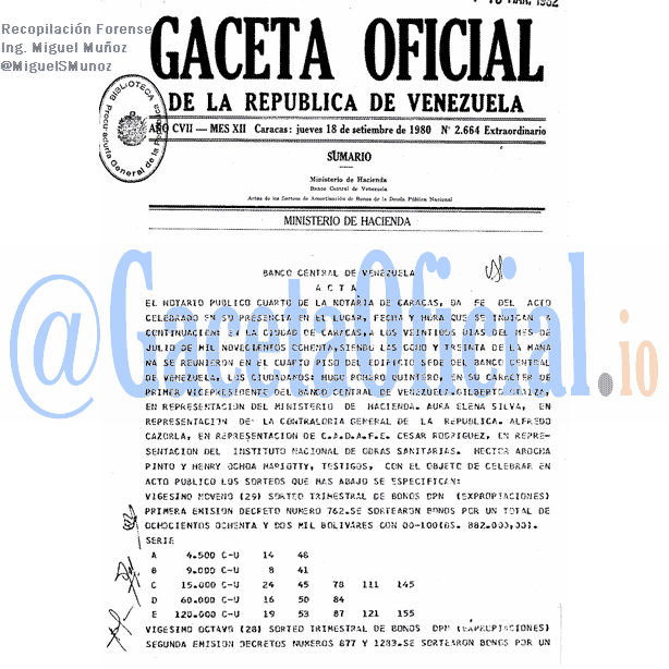 Gaceta Oficial 2664 del 18 Septiembre 1980