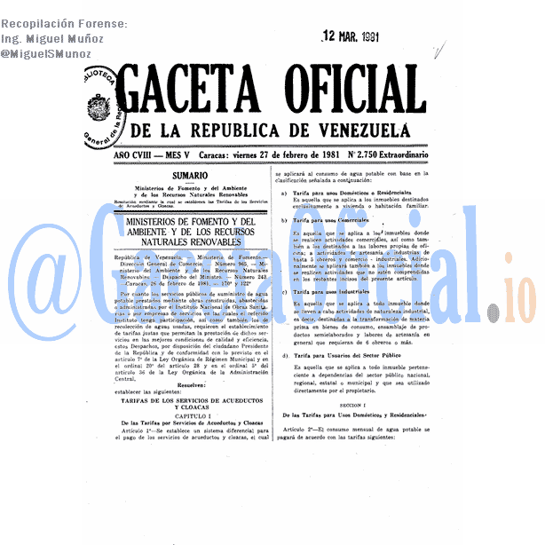 Gaceta Oficial 2750 del 27 Febrero 1981