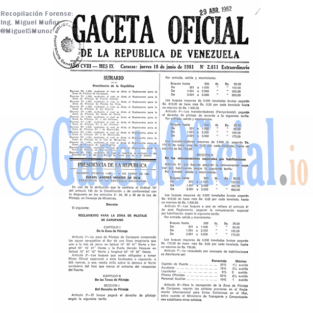 Gaceta Oficial 2811 del 18 Junio 1981