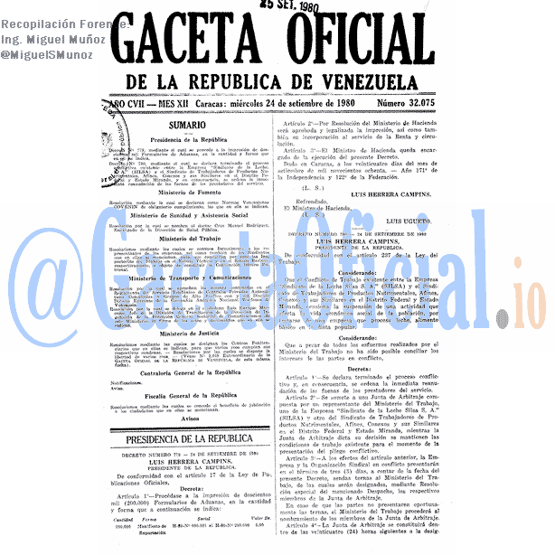 Gaceta Oficial 32075 del 24 Septiembre 1980