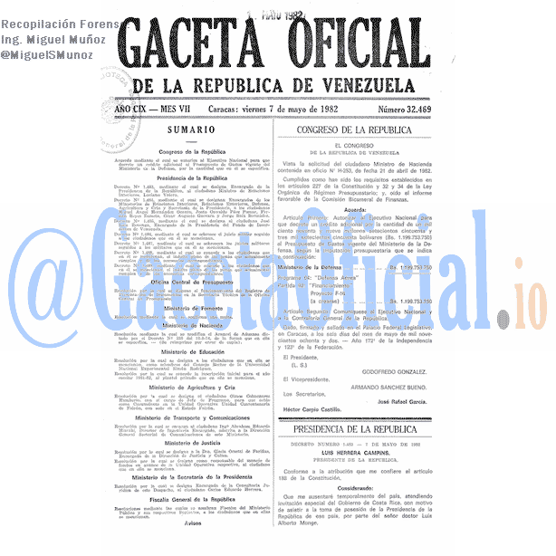 Gaceta Oficial 32469 del 7 Mayo 1982