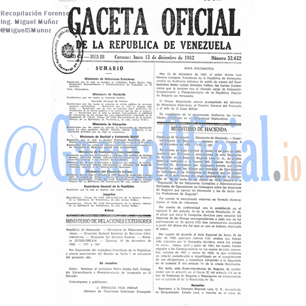 Gaceta Oficial 32622 del 13 Diciembre 1982
