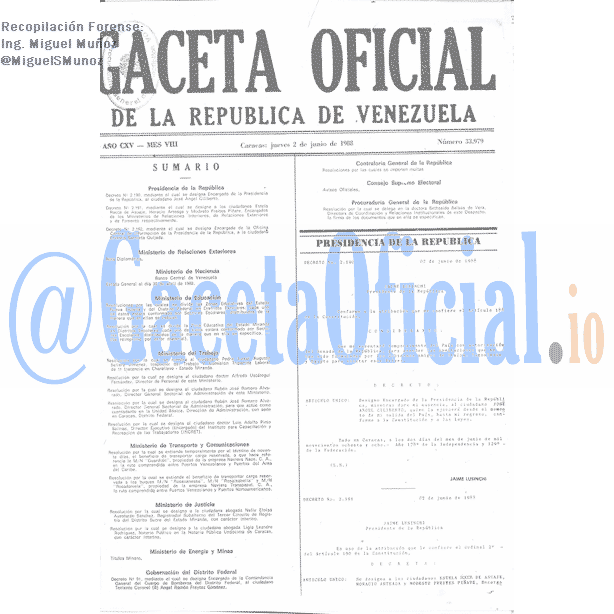 Gaceta Oficial 33979 del 2 Junio 1988