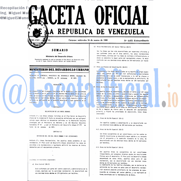 Gaceta Oficial 4025 del 16 Marzo 1988