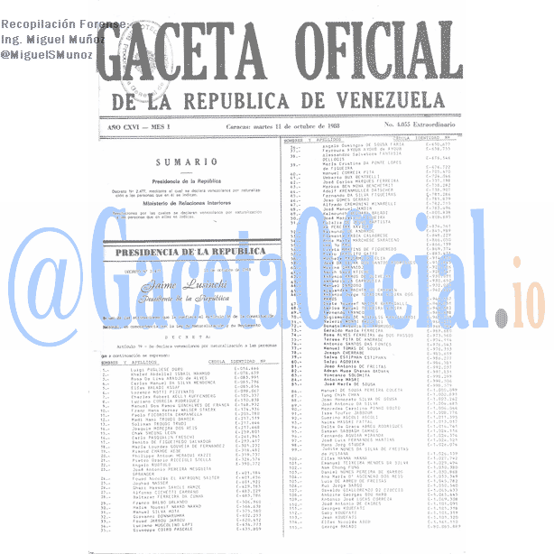 Gaceta Oficial 4055 del 11 Octubre 1988