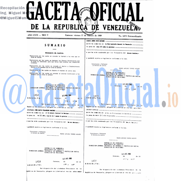 Gaceta Oficial 4075 del 17 Febrero 1989