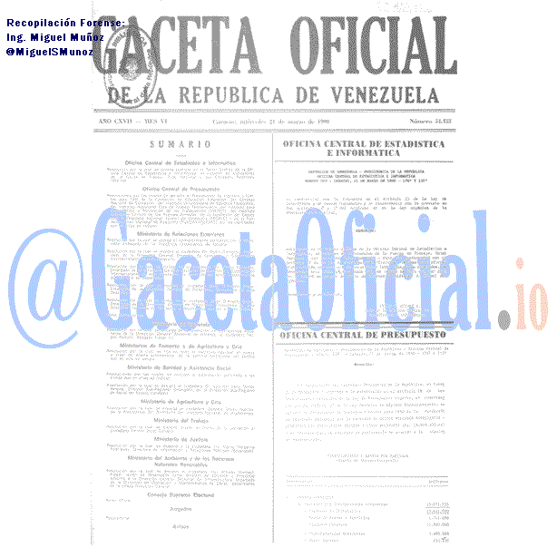 Gaceta Oficial 34433 del 21 Marzo 1990