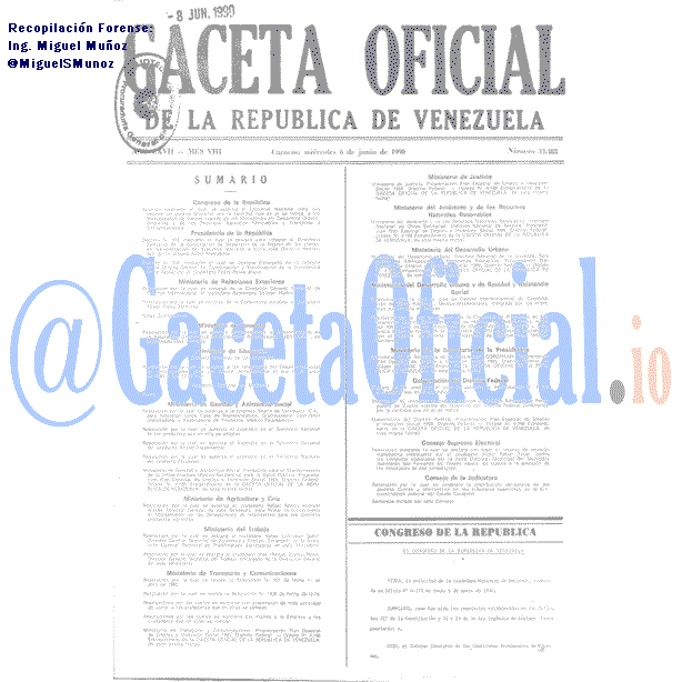 Gaceta Oficial 34483 del 6 Junio 1990