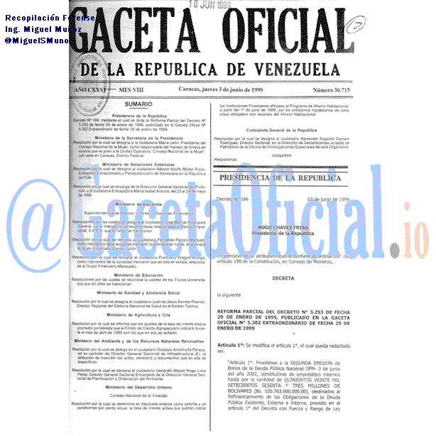 Gaceta Oficial 36715 del 3 Junio 1999