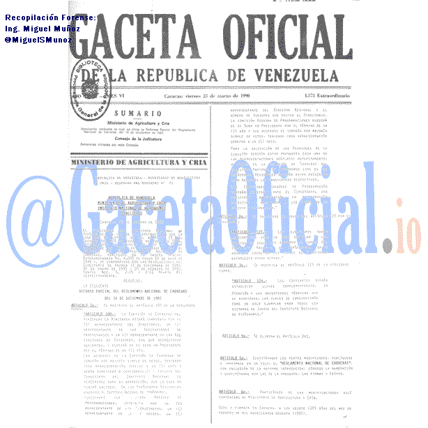 Gaceta Oficial 4173 del 23 Marzo 1990