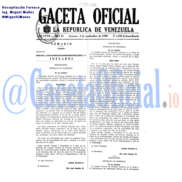 Gaceta Oficial 4205 del 3 Septiembre 1990