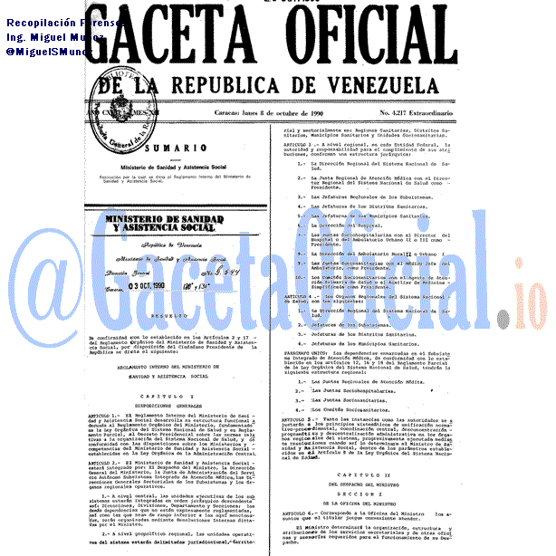 Gaceta Oficial 4217 del 8 Octubre 1990