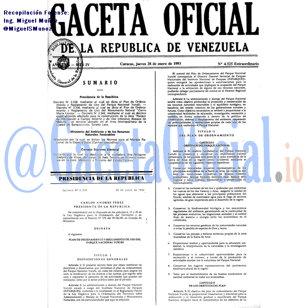 Gaceta Oficial 4525 del 28 Enero 1993
