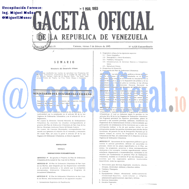 Gaceta Oficial 4528 del 5 Febrero 1993