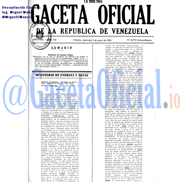 Gaceta Oficial 4573 del 5 Mayo 1993