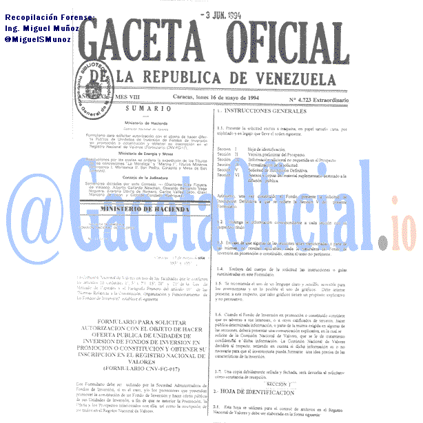 Gaceta Oficial 4723 del 16 Mayo 1994