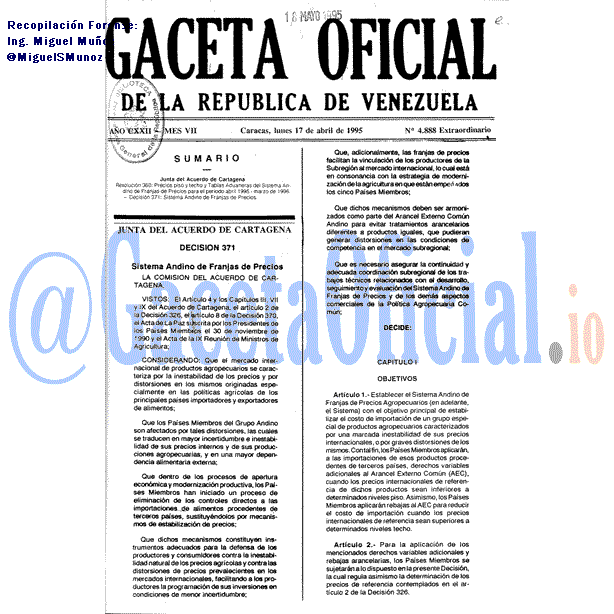 Gaceta Oficial 4888 del 17 Abril 1995