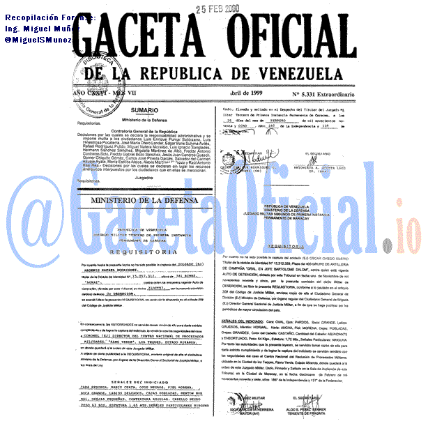 Gaceta Oficial 5331 del 1999