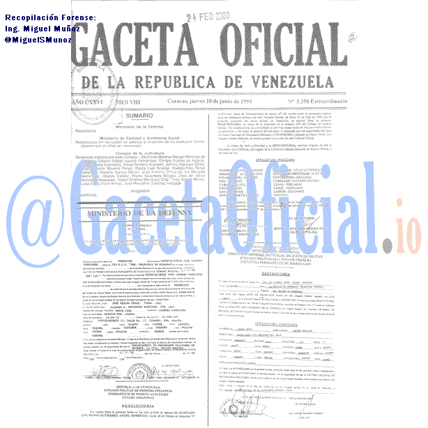 Gaceta Oficial 5350 del 10 Junio 1999