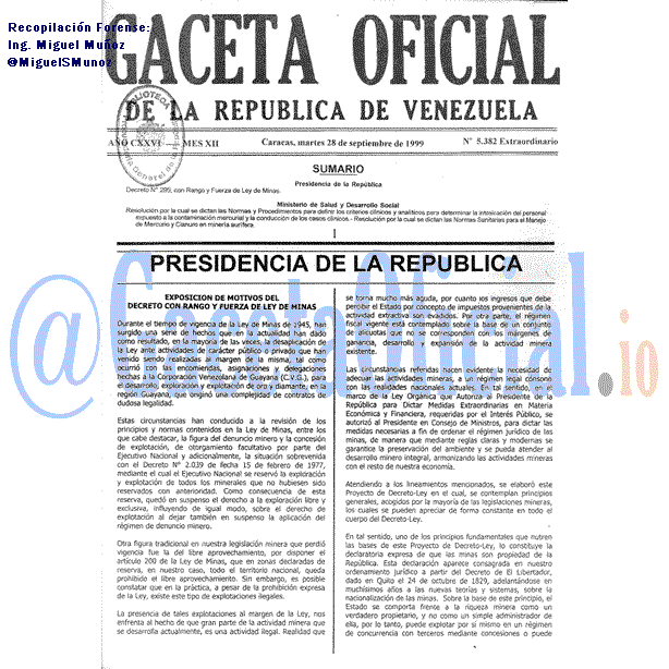 Gaceta Oficial 5382 del 28 Septiembre 1999