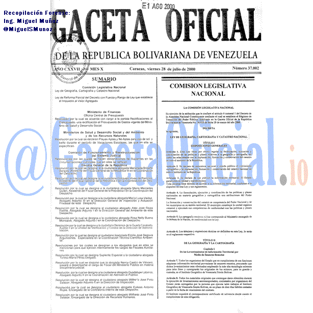 Gaceta Oficial 37002 del 28 Julio 2000