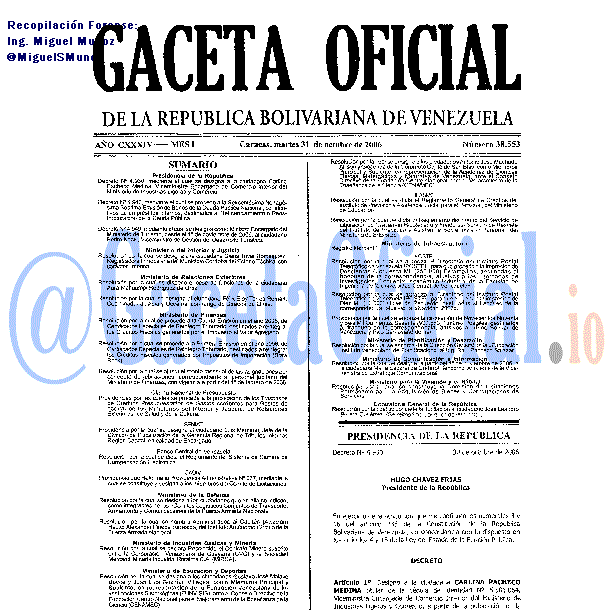Gaceta Oficial 38553 del 31 Octubre 2006