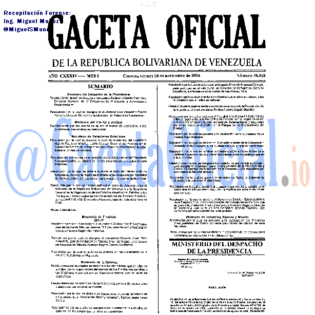 Gaceta Oficial 38561 del 10 Noviembre 2006