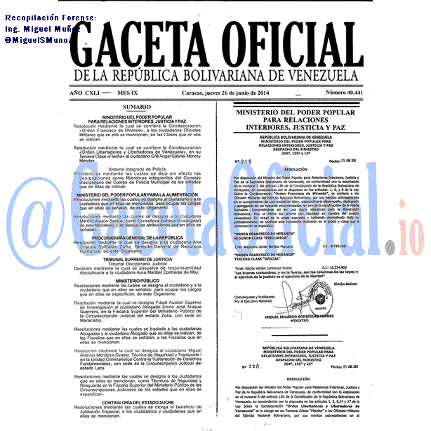 Gaceta Oficial 40441 del 26 Junio 2014