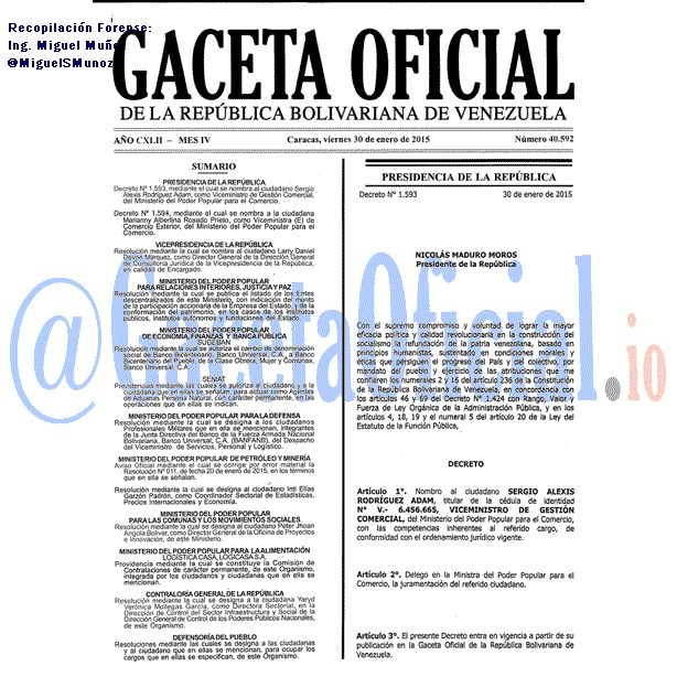 Gaceta Oficial 40592 del 30 Enero 2015