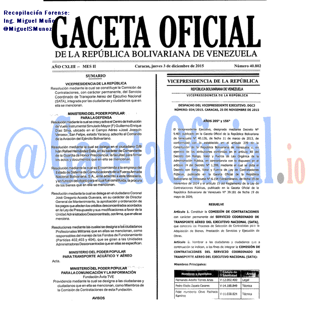 Gaceta Oficial 40802 del 3 diciembre 2015