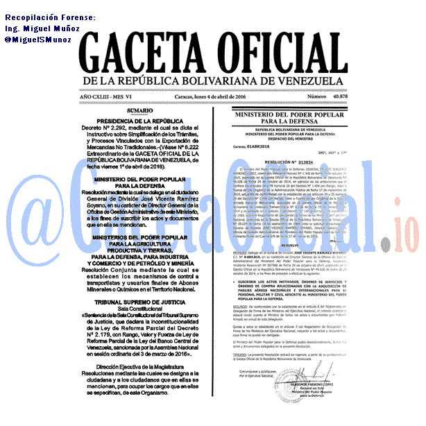 Gaceta Oficial 40878 del 4 abril 2016