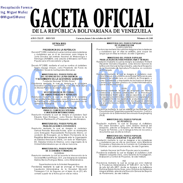 Gaceta Oficial 41248 del 2 octubre 2017