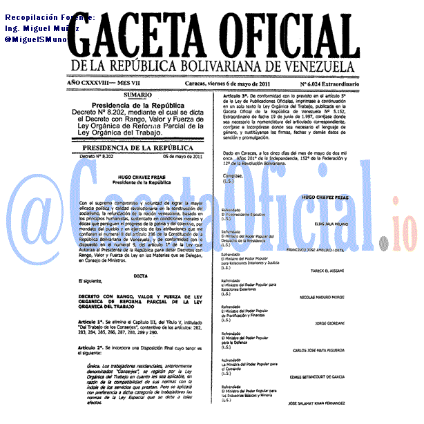 Gaceta Oficial 6024 del 6 Mayo 2011