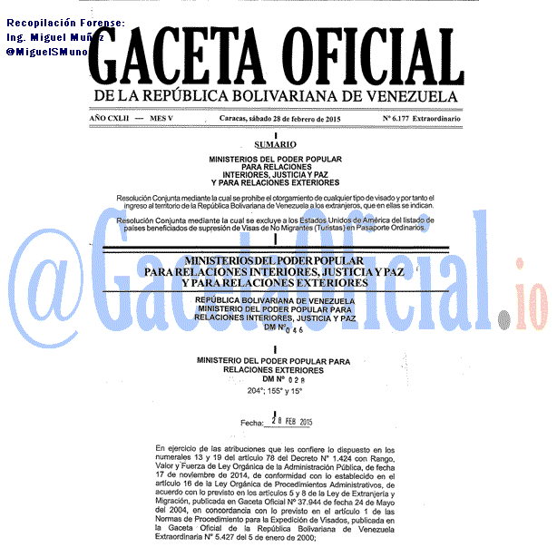 Gaceta Oficial 6177 del 28 febrero 2015