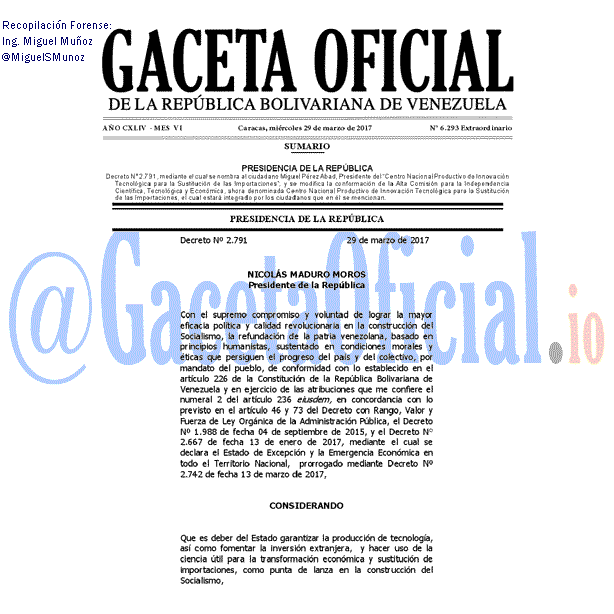 Gaceta Oficial 6293 del 29 marzo 2017