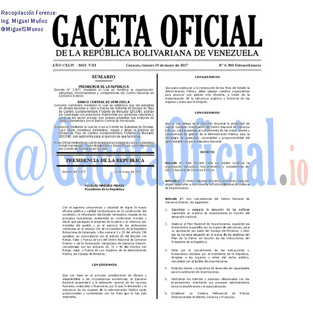 Gaceta Oficial 6300 del 19 mayo 2017