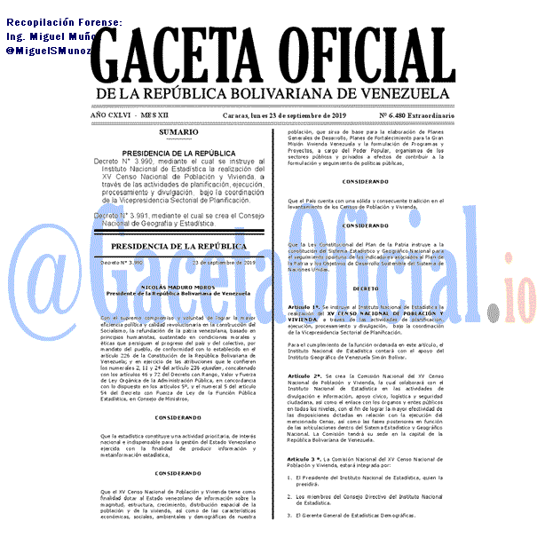 Gaceta Oficial 6480 del 23 septiembre 2019