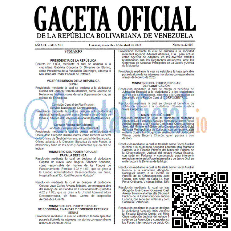 Venezuela Gaceta Oficial 42607 del 12 abril 2023 Gaceta Oficial, Gaceta 42607, Gaceta #42607, Gaceta Oficial Venezuela #42607