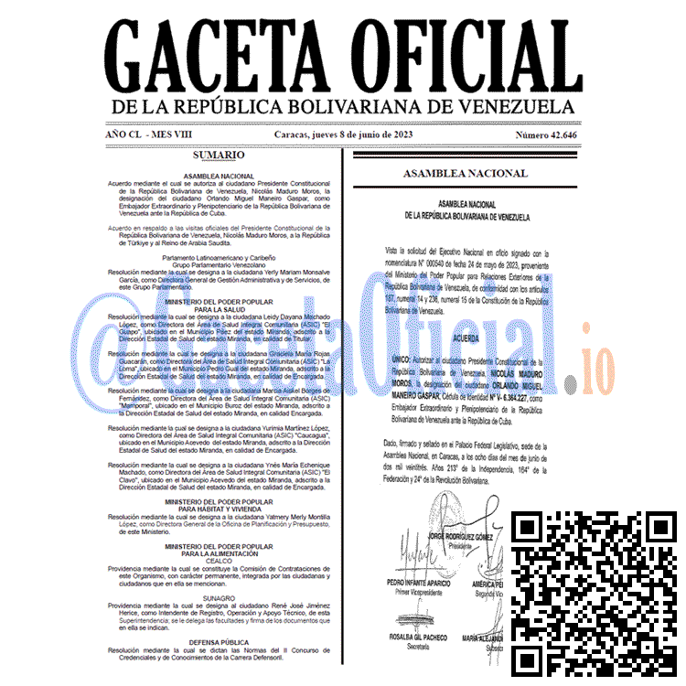 Gaceta Oficial, Gaceta 42646, Gaceta 42646 HD, Gaceta #42646, Gaceta Oficial Venezuela #42646
