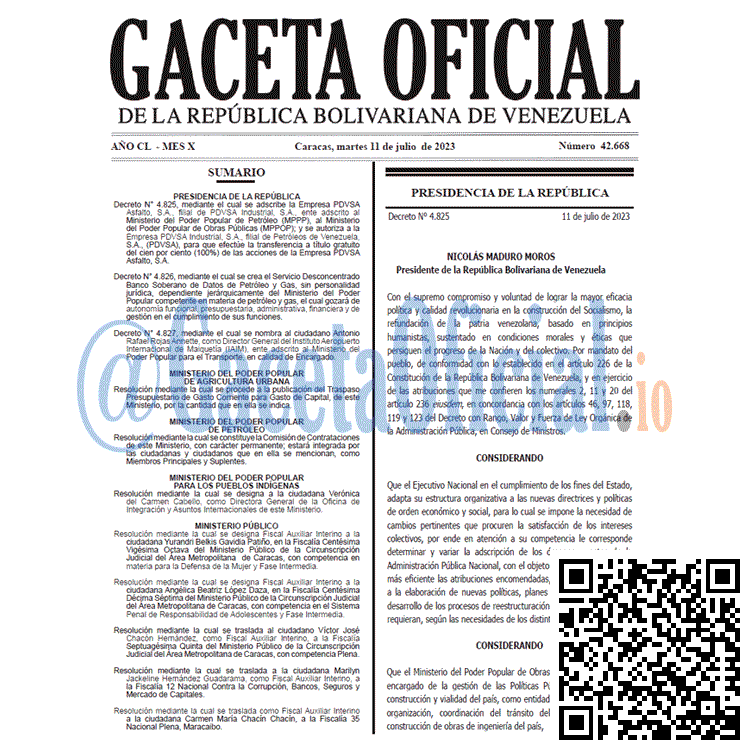 Gaceta Oficial, Gaceta 42668, Gaceta 42668 HD, Gaceta #42668, Gaceta Oficial Venezuela #42668