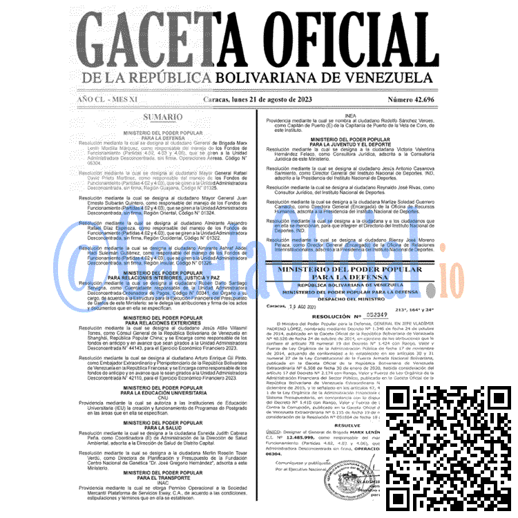 Venezuela Gaceta Oficial 42696 del 21 agosto 2023 Gaceta Oficial, Gaceta 42696, Gaceta 42696 HD, Gaceta #42696, Gaceta Oficial Venezuela #42696