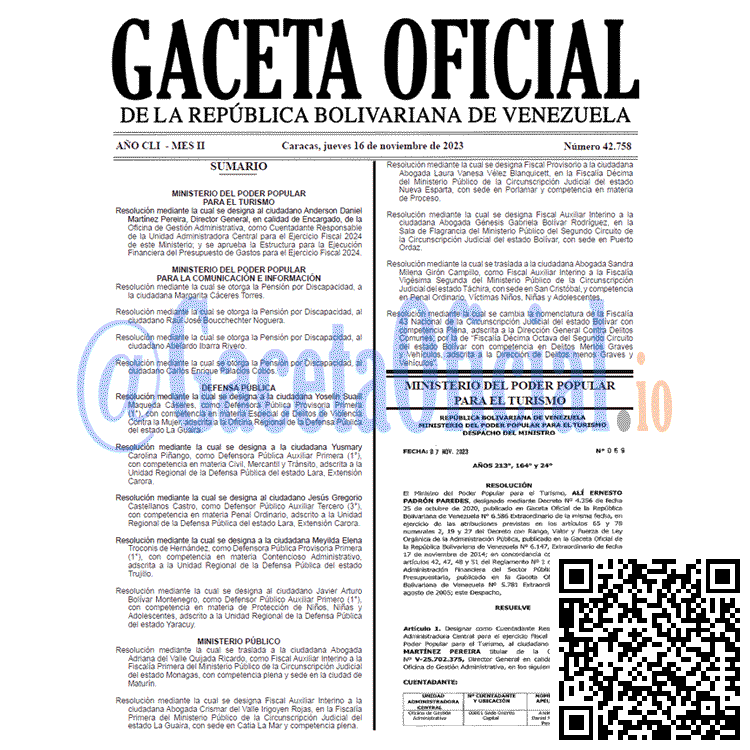 Venezuela Gaceta Oficial 42758 del 16 noviembre 2023 Gaceta Oficial, Gaceta 42758, Gaceta 42758 HD, Gaceta #42758, Gaceta Oficial Venezuela #42758