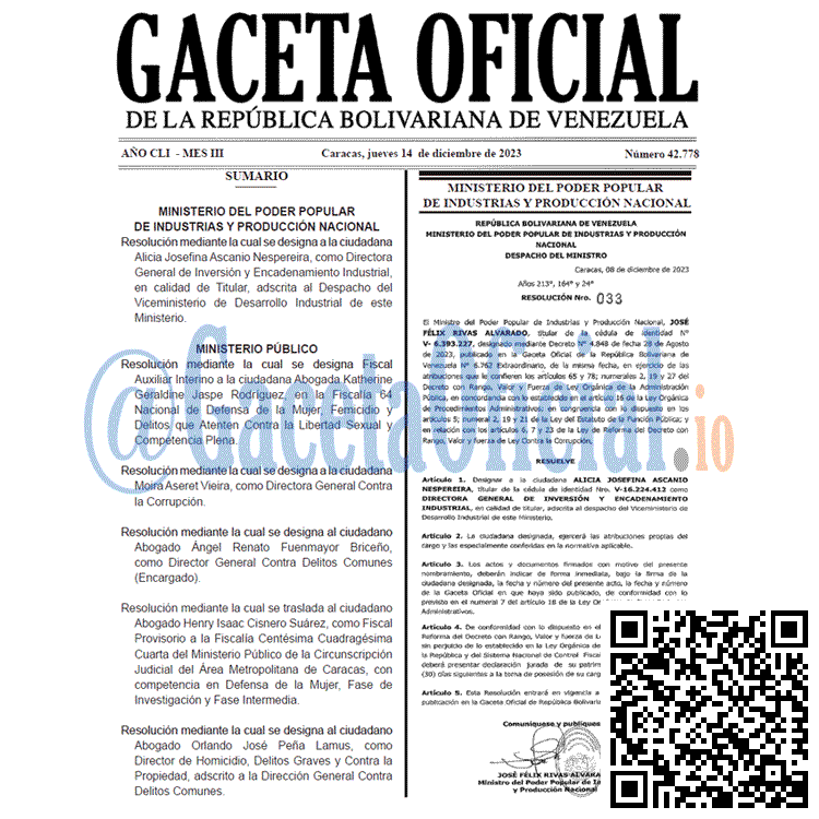Gaceta Oficial, Gaceta 42778, Gaceta 42778 HD, Gaceta #42778, Gaceta Oficial Venezuela #42778