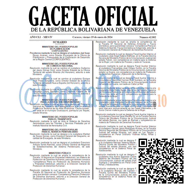 Gaceta Oficial, Gaceta 42802, Gaceta 42802 HD, Gaceta #42802, Gaceta Oficial Venezuela #42802