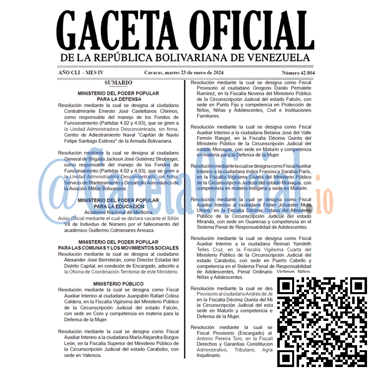 Gaceta Oficial, Gaceta 42804, Gaceta 42804 HD, Gaceta #42804, Gaceta Oficial Venezuela #42804