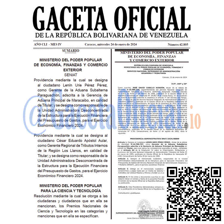 Gaceta Oficial, Gaceta 42805, Gaceta 42805 HD, Gaceta #42805, Gaceta Oficial Venezuela #42805